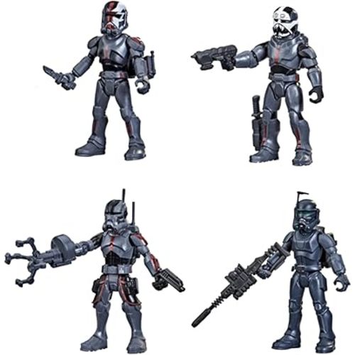 STAR WARS Mission Fleet Clone Commando Clash 2.5-Inch-Scale Action Figure 4-Pack with Multiple Accessories, Toys for Kids Ages 4 and Up