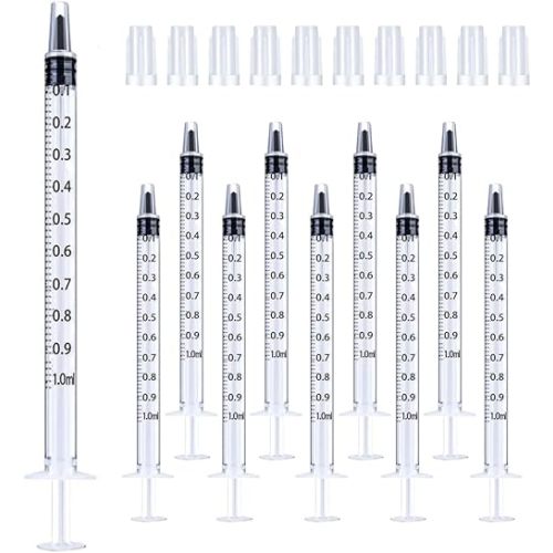 30Pcs 1ml Syringes with Cap Oral Dispenser Syringe, 1cc Plastic Small Syringes for Colostrum Collect Feeding Pets,No Needle Individually Sterile Warpped