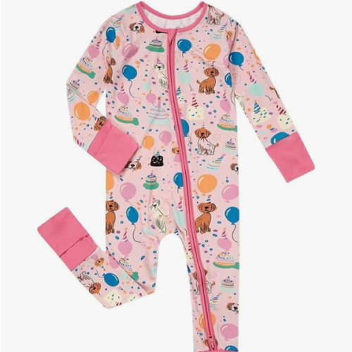 Teach Leanbh Unisex Baby Bamboo Viscose Pajamas with Mittens and Feet Cuffs Soild Printing 2 Way Zipper Long Sleeve Romper