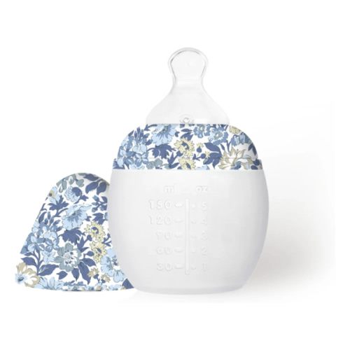 Elhée - Honey Dew medical silicone feeding bottle and physiological teat - Elhée x Liberty - Blue | Smallable