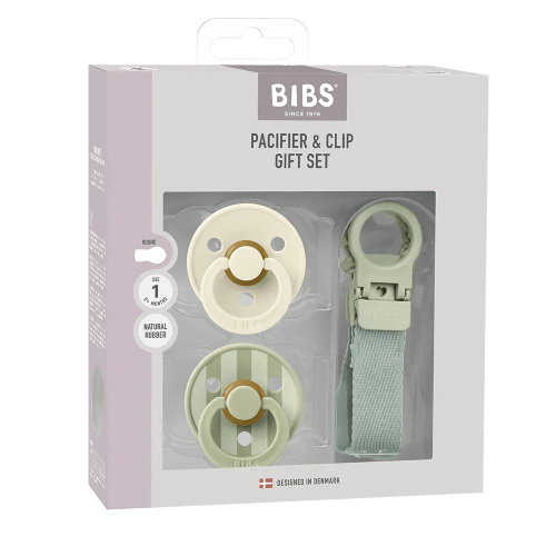 Colour Pacifier & Loop Clip Gift Set - Sage