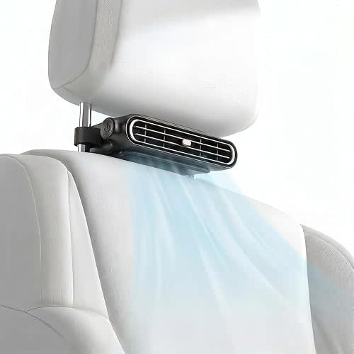 AIIONP Car Fan for Driver and Passenger's Seat, 2026 Upgraded adjustable vehicle fan for summer travel, quiet backseat fan, usb powered car fan for all vehicles (Black)