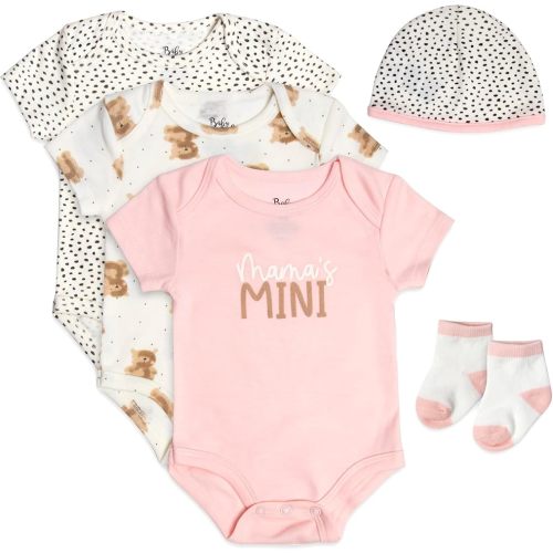 Baby Essentials Baby Girls 5 Piece Bodysuit Set