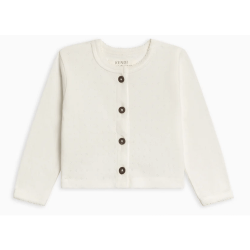Clara Pointelle Button Down Cardigan