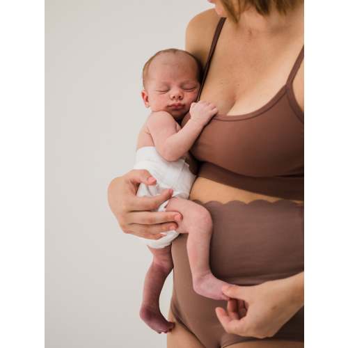 Maternity & Postpartum Support Bloomers  - Scallop Edge Coco (SHIPS IN 3 weeks)