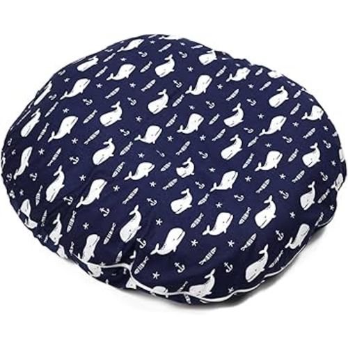 EFELIM Nest Sleeper Pillow with 100% Cotton Cover, Portable Lounger Pillow with Handle Lightweight Lounger Floor Seat Cushion for Home Travel (Whale,23.6 * 21.6'' (Cover+Liner))