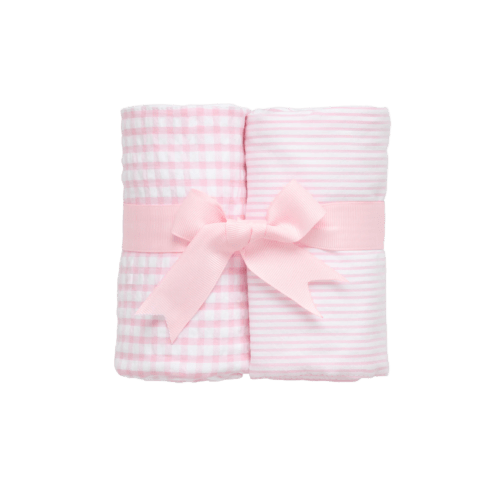 3 Marthas Pink Basics Set of Two Burp Cloths - Bibs and Kids Boutique