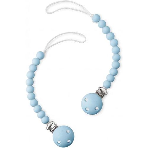Comfy Cubs Pacifier Clips 2 Pack - 100% Food Grade Silicone Baby Pacifier Clips, BPA & PVC Free - CPSIA Certified, Lightweight and Flexible Baby Gifts - Sky Blue