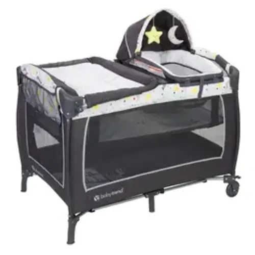 Baby Trend Lil' Snooze Deluxe II Portable Nursery Center Playard with Cozy Napper Removable Full Bassinet & Storage Tote Bag Crib for Infant - TikTok Shop