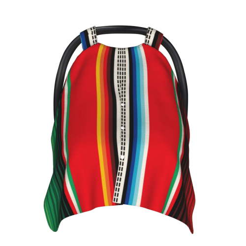 Car Seat Cover Baby - Mexican Serape Blanket Stripes Breathable Comfort Infant Car Seat Cover for Baby Carseat, Lightweight Baby Essentials Must Haves Newborn Stuff for Girl Boy