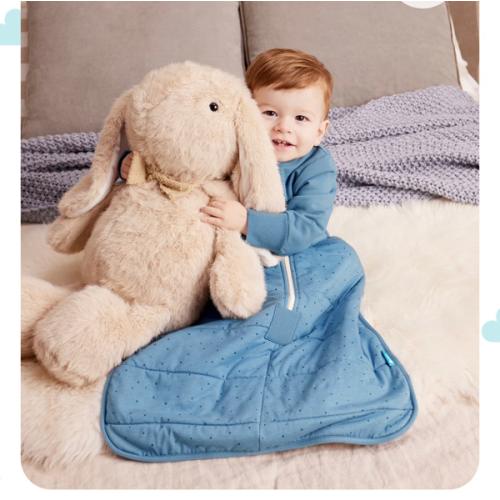 Sleep Bag Long Sleeve 2.5 TOG Cotton Storm Blue Pebbles