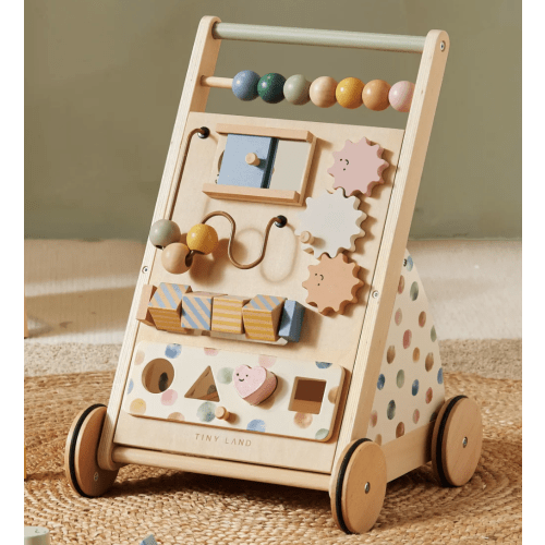 Tiny Land® Versatile Natural Wooden Baby Walker