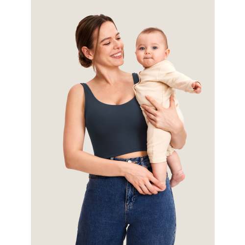 MOMANDA Women's Natrelax® Nursing Crop Tank Top - V Neck