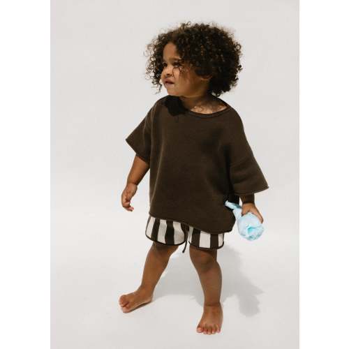 Oversized Knitted Shirt- Brown