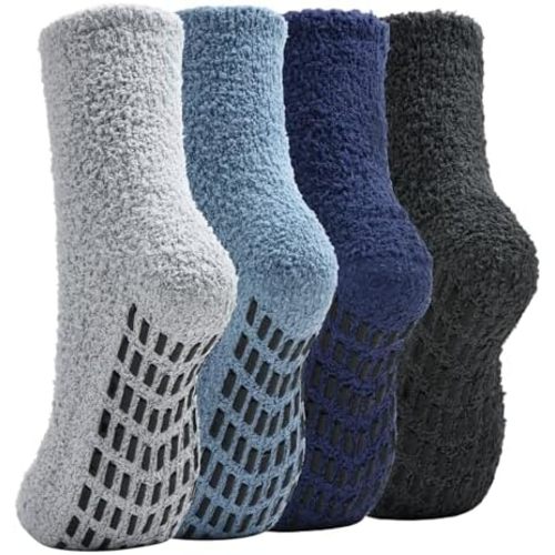 Slipper Socks for Women Grip Hospital Socks with Grips Fuzzy Non Slip Warm Womens Gifts
