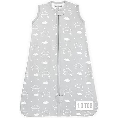 Baby Sleep Sack 1.0 TOG, Organic Cotton Baby Wearable Blanket with Two-Way Zipper, Swaddle Transition Baby Sleeping Bag, All-Season Sleep Sack for Newborn Infant Toddler Boy Girl, 0-6 Months, 1-Pack