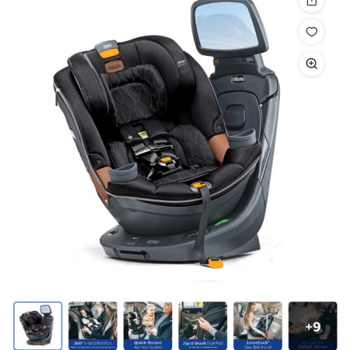 Chicco Fit360 Zip ClearTex Rotating Convertible Car Seat - Jet: Fits 3 Across, 360 Rotating, Machine Washable, Cup Holder : Target