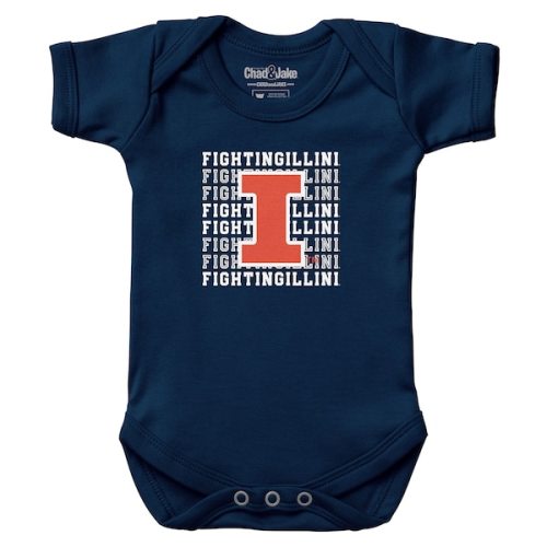 Newborn & Infant Chad & Jake Navy Illinois Fighting Illini Retro Bodysuit