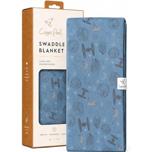 Copper Pearl Large Premium Knit Baby Swaddle Receiving Blanket Starships