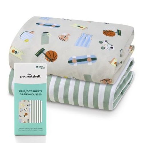 The Peanutshell Baby Crib Sheets, Fitted Crib Sheet, 28" x 52", 2 Pack