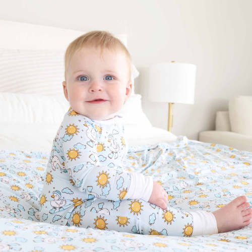 Silly Goose Convertible Zip Romper | Blue