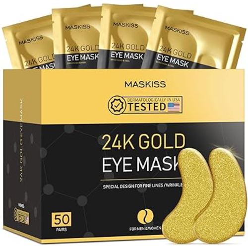24k Gold Under Eye Patches (50 Pairs), eye mask, Collagen Skin Care Products, Eye Patches for Puffy Eyes, eye masks for dark circles and puffiness