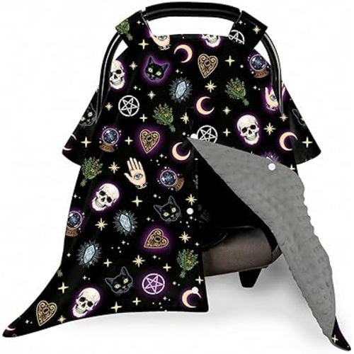 Gothic Baby Car Seat Canopy Cover Multi Use Nursing Covers for Mom Baby Carseat Covers Goth Shower Gift