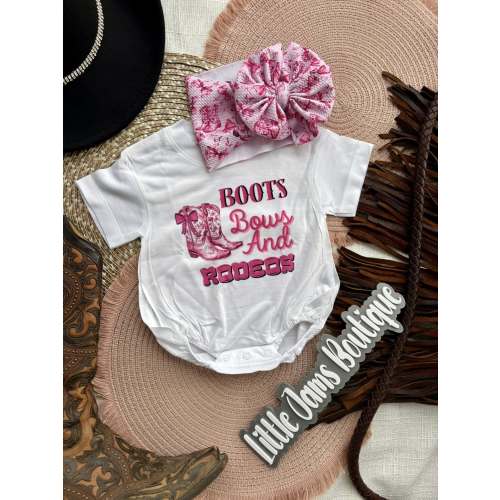 Boots, Bows and Rodeos Romper/T-Shirt