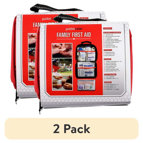 (2 pack) Justin Case 131-Piece Family First Aid Kit with Carrying Case