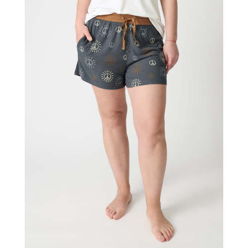Peace & Love Ribbed Women's Pajama Shorts