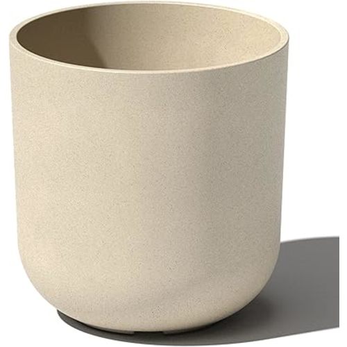 Veradek Mason Series Lima Planter - Round Planter for Indoor or Outdoor Porch/Garden | Made from Plastic-Stone Composite with Drainage Holes | Modern Décor for Succulents, Flowers, Small Plants