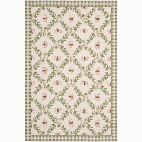 Chelsea HK55 Hand Hooked Area Rug - Ivory/Green - 6'x9' - Safavieh