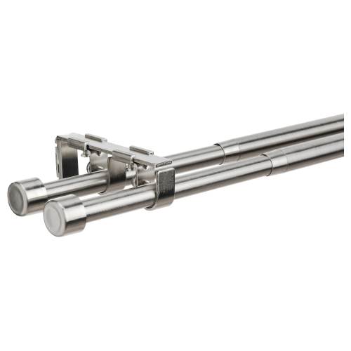 BEKRÄFTA Double curtain rod set - nickel plated 47 ¼-82 ¾ 3/4 "