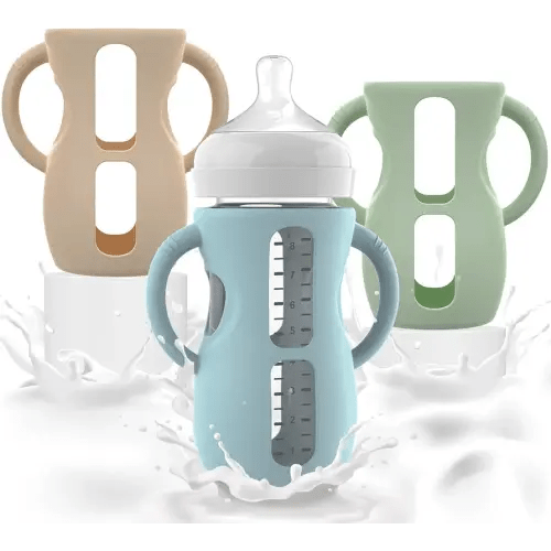 3PCS Philips Avent Glass Bottle Silicone Sleeves with Handles, Compatible with Philips Avent Glass Bottles 8 oz, Suitable for Avent Baby Bottles 8 oz, and Easy to Clean