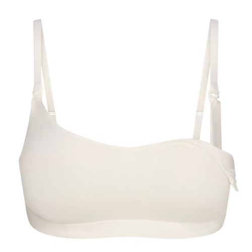 COTTON JERSEY MATERNITY NURSING SCOOP BRALETTE | MARBLE | SKIMS