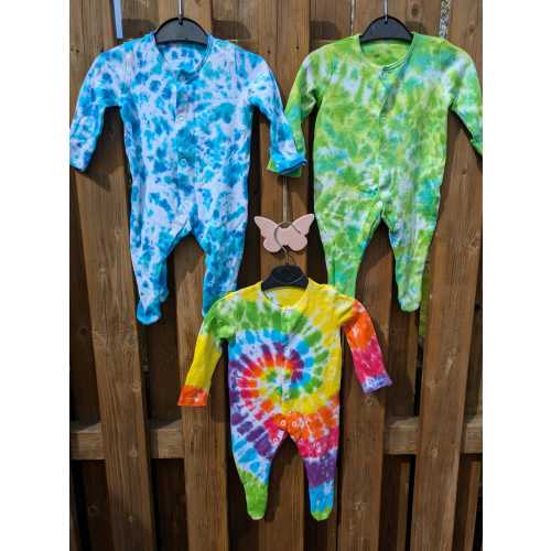 Baby Tie Dye - Sleepsuits and Bodysuits in various designs