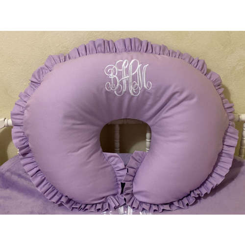 Lavender Cotton Nursing Pillow Cover with Ruffle - Just Baby Designs