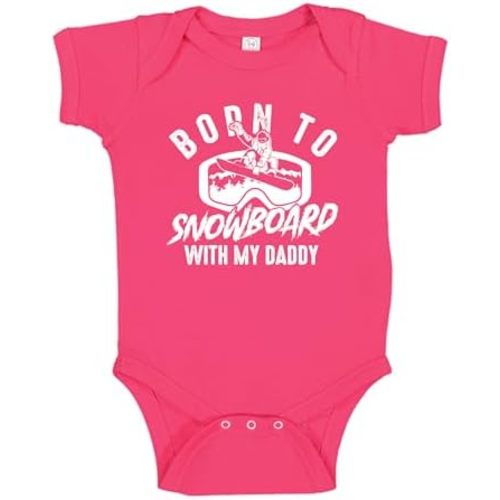 Born to Snowboard with Daddy Baby One Piece Bodysuit Or Toddler T-Shirt Snowboarding Newborn Gift