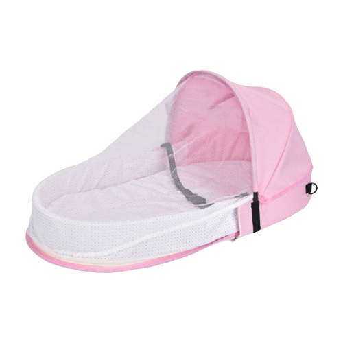 AOMPMSDX Baby Care Portable Bassinet For Baby Foldable Baby Bed Travel Sun Protection Net Breathable Sleeping Basket With Toys Pink One Size