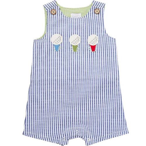Mud Pie Baby Boys Sleevless Striped Golf Jon Jon Shortall