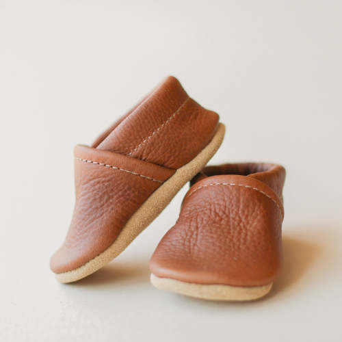 Gender Neutral Taupe and Brown Leather Baby Moccs – Sun & Lace