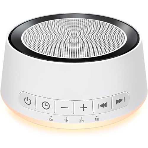 Sound Machine Night Light White Noise Machine with 30 Soothing Sounds 12 Colors Night Light Sleep Machine for Baby Kids Adults Brown Pink Nosie Machine with 32 Volume Levels for Office Home Travel