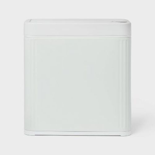 10L Slim Motion Sensor Can with Ribbing Stainless Steel White - Brightroom™