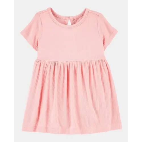 Baby Girl Solid PurelySoft Bodysuit Dress - Pink | Carter's