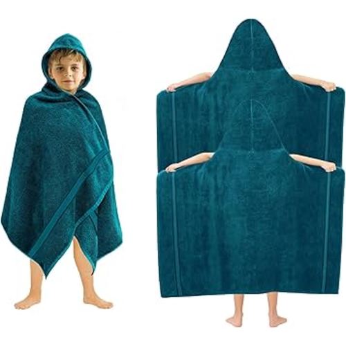 ORIGINAL KIDS Hooded Bath Towel Wrap - 2 Pack Ultra Soft 100% Cotton Terry Large Oversized Hooded Kids Towel - Shower Pool Beach - 579 GSM Absorbent Quick Dry Plush Gift - 30 x 54 - Teal