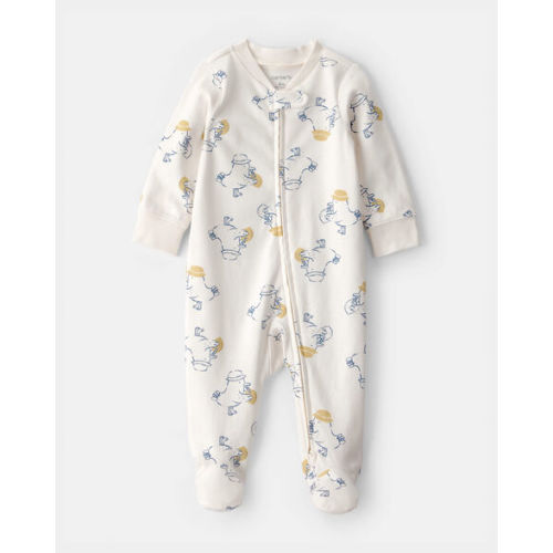 Baby Duck 2-Way Zip 100% Cotton Sleep & Play Pajama - Cream | Carter's