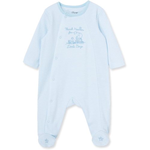 Little Me Baby Boys' Thank Heavens Footie, White/Lt. Blue, Newborn