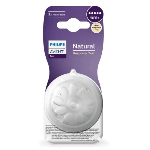 Avent Natural Response Teats 6 Month+ - 2 Pack | Baby Bunting AU