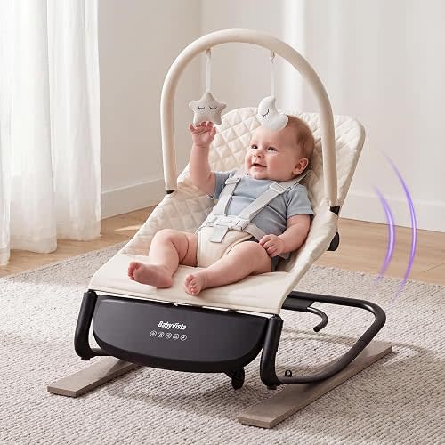 Electric Baby Bouncer, Auto Rocker Seat for 0-12 Months (20lbs)