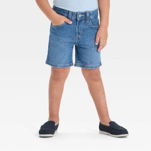 Toddler Boys' Button Front Pocket Denim Shorts - Cat & Jack™ Light Wash 12m